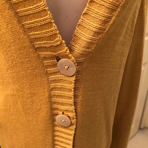 BARBARA WELLS MUSTARD CARDIGAN XS - Picture 4 of 6